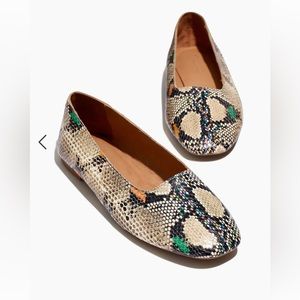 Madewell “The Cory Flat in Snake Embossed Leather”